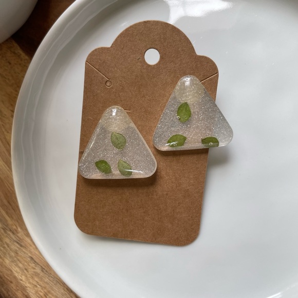 Handmade resin stud earrings. Gorgeous in the sunlight! - Picture 2 of 4